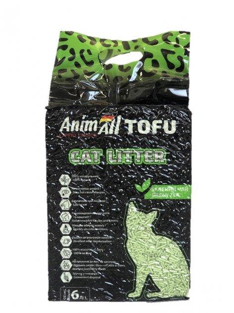 Наповнювач соєвий AnimAll (АнімАлл) Tofu Green Tea 2,6 кг (6л) з ароматом зеленого чаю для котячого туалету