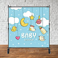 Банер 2х2м "Baby Shower (Бебі шауер/Гендер паті" - Фотозона (вініловий) - Baby shower небо