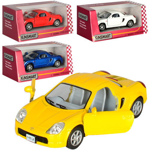 Модель Kinsmart Toyota MR2 5'' KT5026W машинка металева інерційна відчиняються двері машина для дітей іграшка
