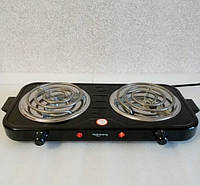 Електроплита на 2 конфорки спіраль настільна 2400 W Rainberg Rb-888