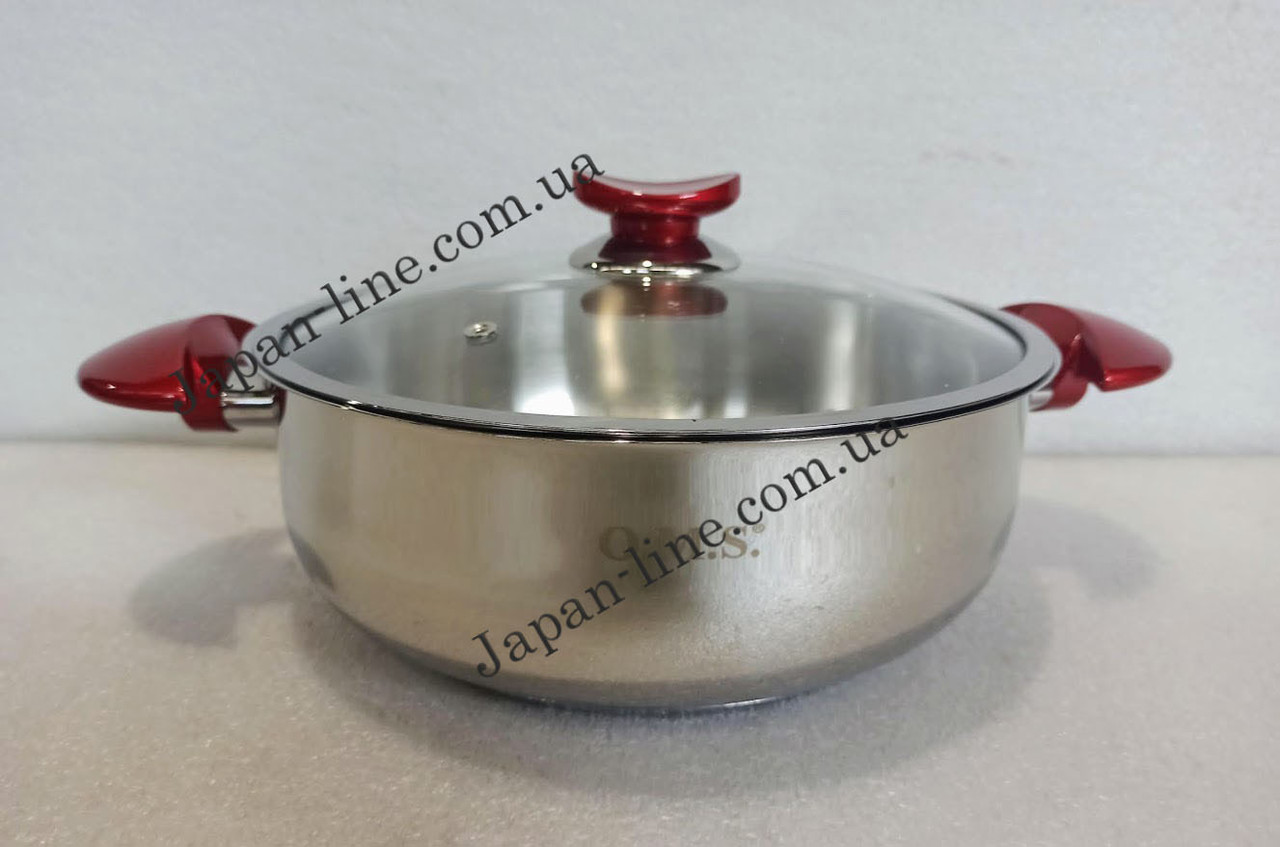 Сотейник 4,8 л (26 см х 10 см) OMS 2038-L 26 скляна кришка