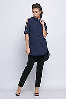 Блуза женская дизайнерская Лип, цвет синий,бренд Solh