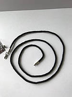 Шнурок шелковый с серебряной застежкой , размер 57,8 см Вес 2,32 г.