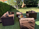 Комплект садових меблів з ротанга LIZBON коричневий, фото 6