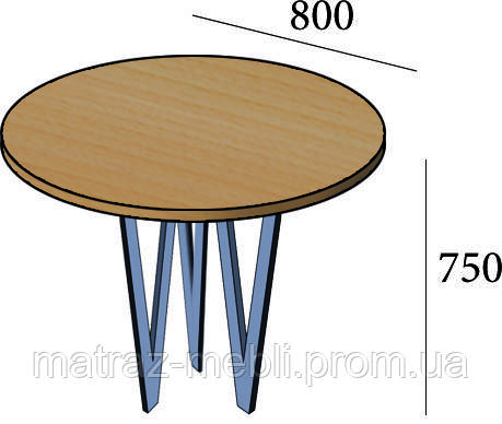 Стол круглый Ви-3 в стиле Лофт, на трех металлических ножках, столешница размер 800х800 - фото 5 - id-p1431062657
