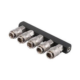 Повітряний розгалужувач INTERTOOL PT-1857, розгалужувач для пневмоінструментів 1/4", розгалужувач зі швидкороз'ємними з'єднаннями