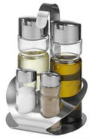 Набор для специй Hendi (соль/перец/уксус/масло) 4 предмета, Набор с емкостями для соли,перца,уксуса и масла