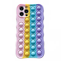 Силиконовый чехол антистресс для iPhone 12 | 12 Pro, POP IT (Поп ит) - Разноцветный