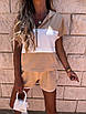 Оригинальный женский летний костюм на лето шорты и кофточка с коротким рукавом, фото 7
