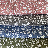 Бавовна Преміум з білими квіточками на сірому фоні, ш. 160 см, фото 4