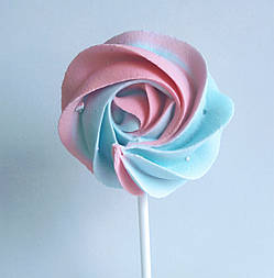 Кондитерська прикраса "Безе" на палочці d60 "Рожево/Блакитне"