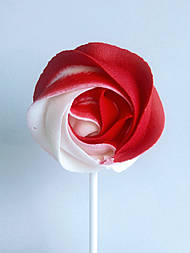 Кондитерська прикраса "Безе" на палочці d60 (Біло/Червоне)