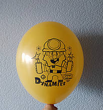 Латексна кулька з малюнком Динамайк ocher 015 12" 30см Belbal ТМ "Star"