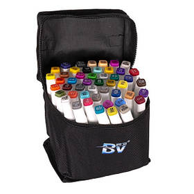 Фломастери кольорові (скетчмаркери) "BV480-48", Набір 48 кольорів у сумці, двосторонні