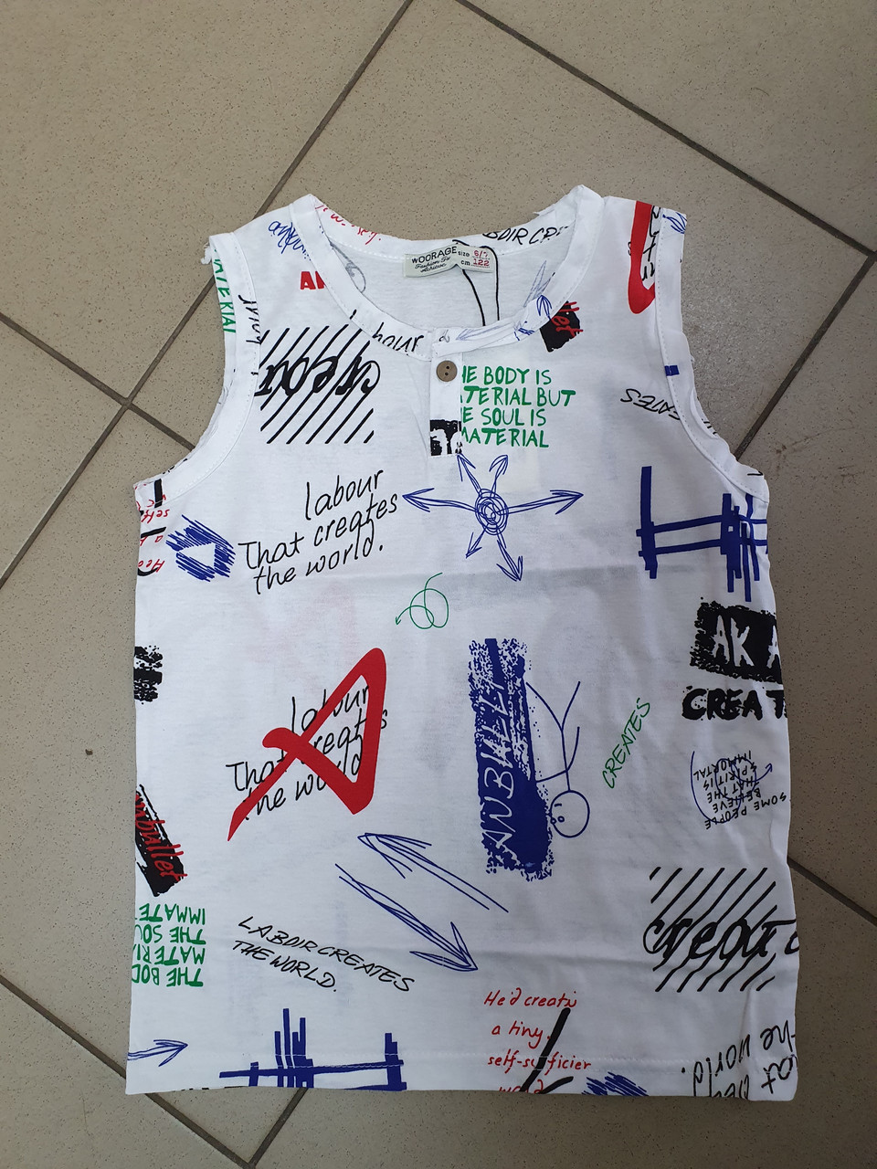 Майка WOORAGE для дітей 2-8 років 4114-5 CREATES, Розмір дитячого одягу (по зросту) 104, Кольори для пром Білий, фото 1