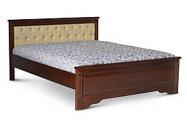 Дерев'яне ліжко з м'яким узголів'ям ЄВА (Темний горіх)