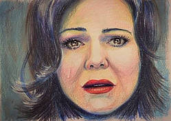Портрет "Реджина" картина кольоровим олівцем. Графіка. Авторська робота. Оригінал