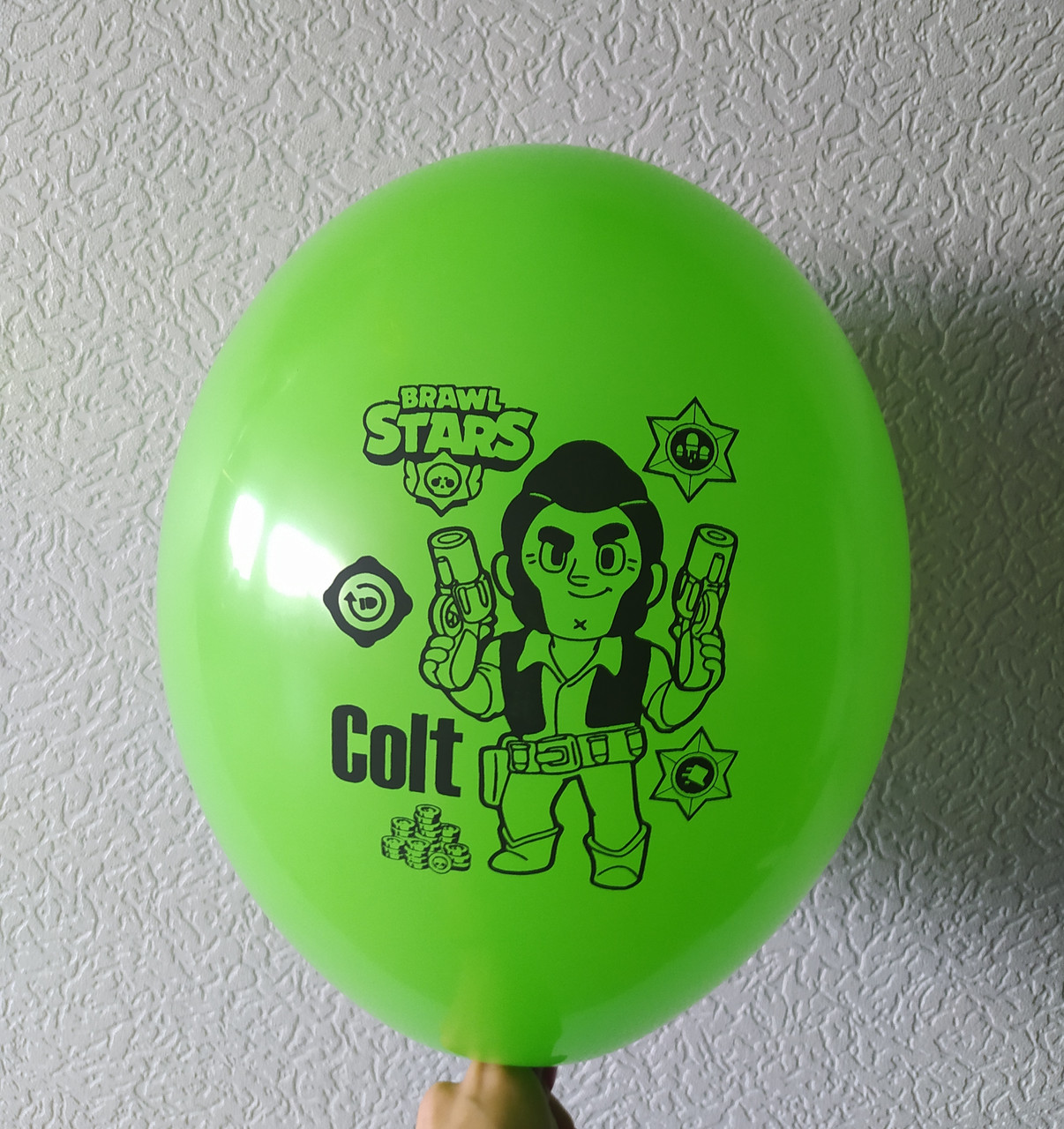 Латексна кулька з малюнком Кольт зелений 014 12" 30см Belbal ТМ "Star"