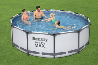 Каркасний басейн Bestway Steel Pro Max 56418, 366x100 см, 9150 л, круглий, з фільтром і сходами, фото 3