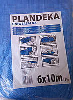 Тент универсальный Plandeka тампаулин 6*10 м, 60 г/м 2 синий