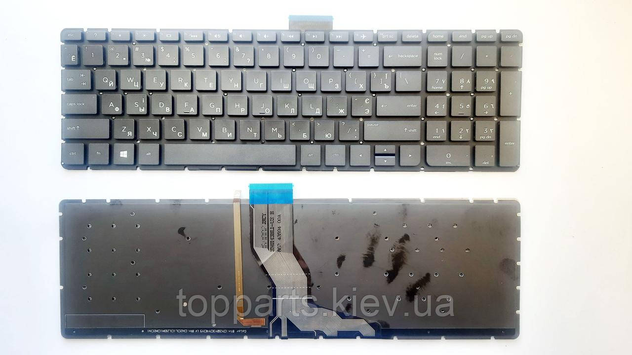 Клавіатура для ноутбуків HP Pavilion 15-AB, 15-AK, 17-AB, Omen 15-AX чорна без рамки з підсвічуванням RU/US
