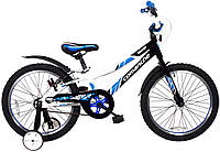 Детский алюминиевый велосипед 16' Comanche Sheriff W16 8", черный-синий
