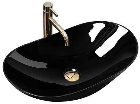 Умывальник (раковина) REA ROYAL 60 BLACK накладной черный, фото 2