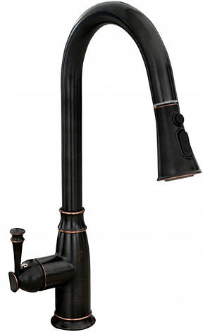 Смеситель для кухни REA DECO OLD BLACK черный высокий, фото 2