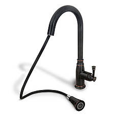 Смеситель для кухни REA DECO OLD BLACK черный высокий, фото 2