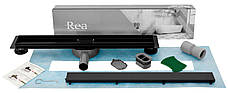 Трап для душу REA NEO 90 PRO BLACK 2в1 чорний, фото 3