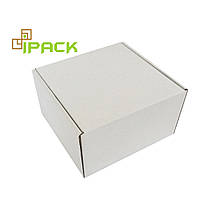 Коробка картонна самозбірна 230х125х50 мм біла мікрогофрокартон