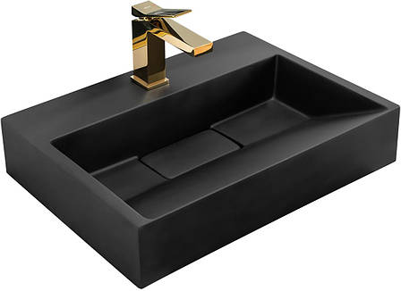 Умивальник (раковина) REA GOYA BLACK MAT 50 накладної чорний матовий, фото 2