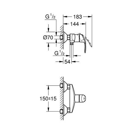 Смеситель для душа Grohe Eurosmart 33555002, фото 2
