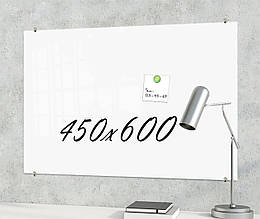 Скляна маркерна не магнітна дошка 600*450мм Біла
