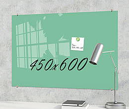 Дошка магнітна маркерна скляна 600*450 мм М'ятна
