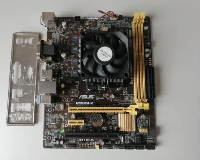 ІГРОВИЙ Комплект на 4 ЯДРА AMD - Плата sFM2 ASUS A55BM-K DDR3 +ПРОЦЕСОР AMD A8-6500K 4 ЯДРА по 3.6-3,9 GHZ