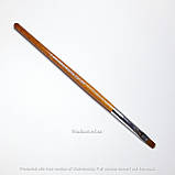 Пензель для гелю, бази пряма, рівна штучна №4 з дерев'яною ручкою Global Fashion, фото 3