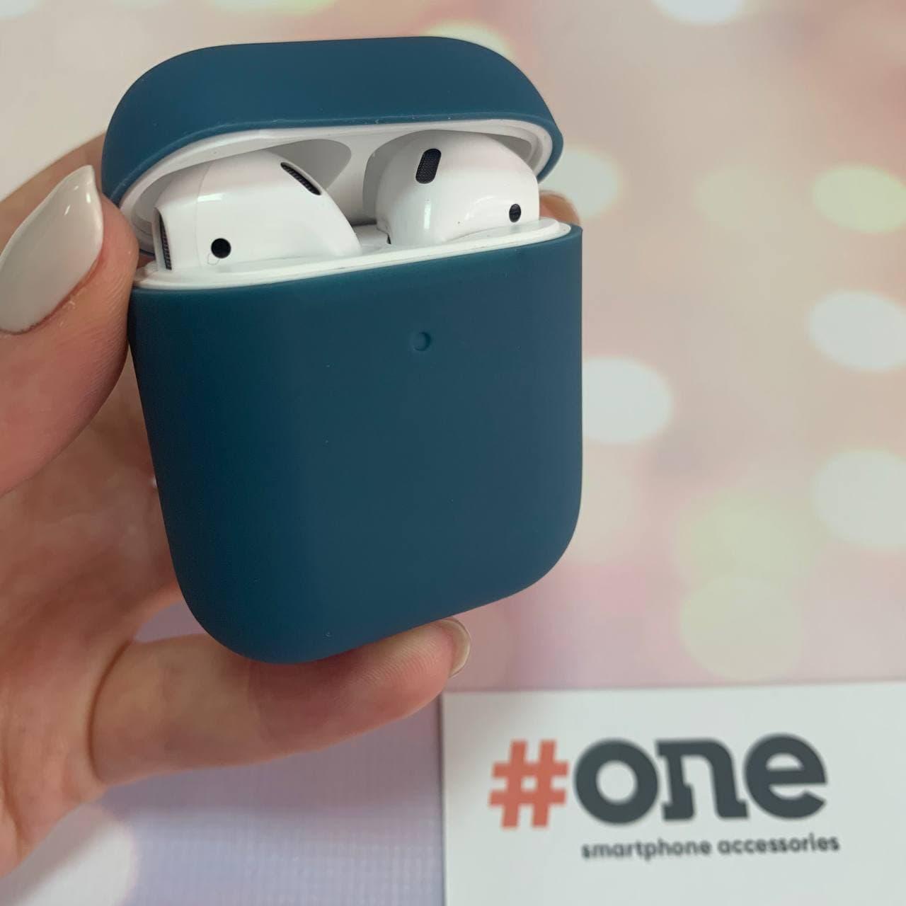 Чохол для AirPods 2 тонкий силіконовий футляр чохол для навушників аірподс 2 синій CVR