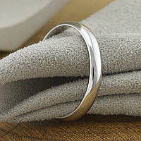 Кольцо обручальное Xuping, ширина 3 мм, позолота Белое золото, размер 23.