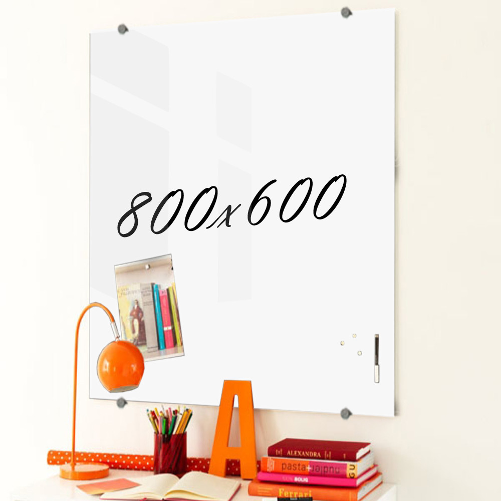 Скляна маркерна не магнітна дошка 800*600мм Біла, фото 1