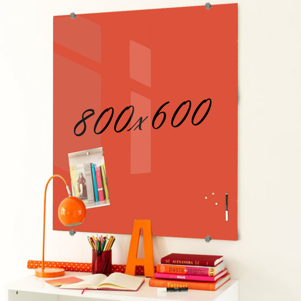 Скляна маркерна магнітна дошка 800*600 мм Коралова, фото 1