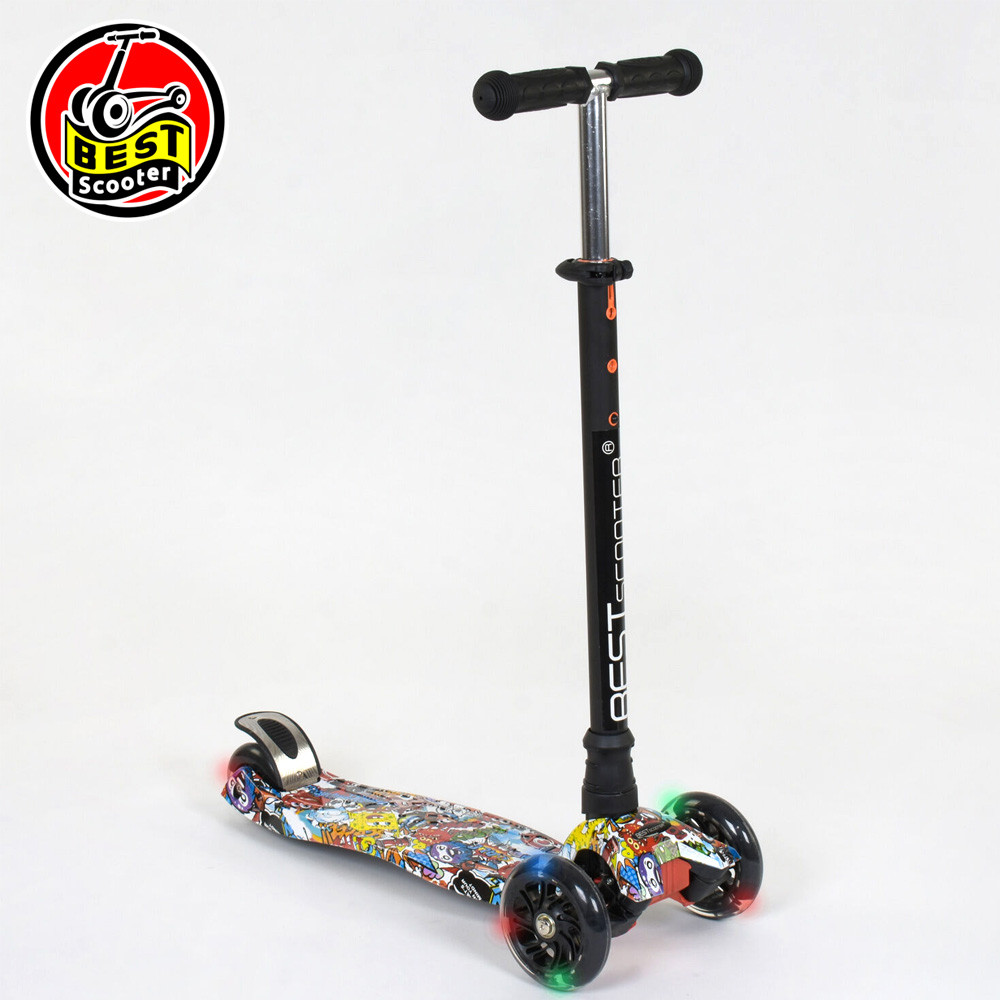 Дитячий триколісний самокат Best Scooter А 25460 /779-1315 Графіті