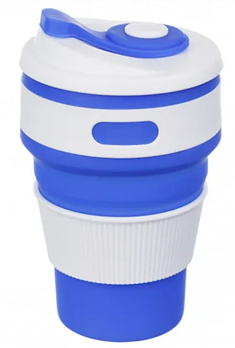 Складана силіконова чашка Collapsible Coffe Cup 350 ml Синій (KG-2688)