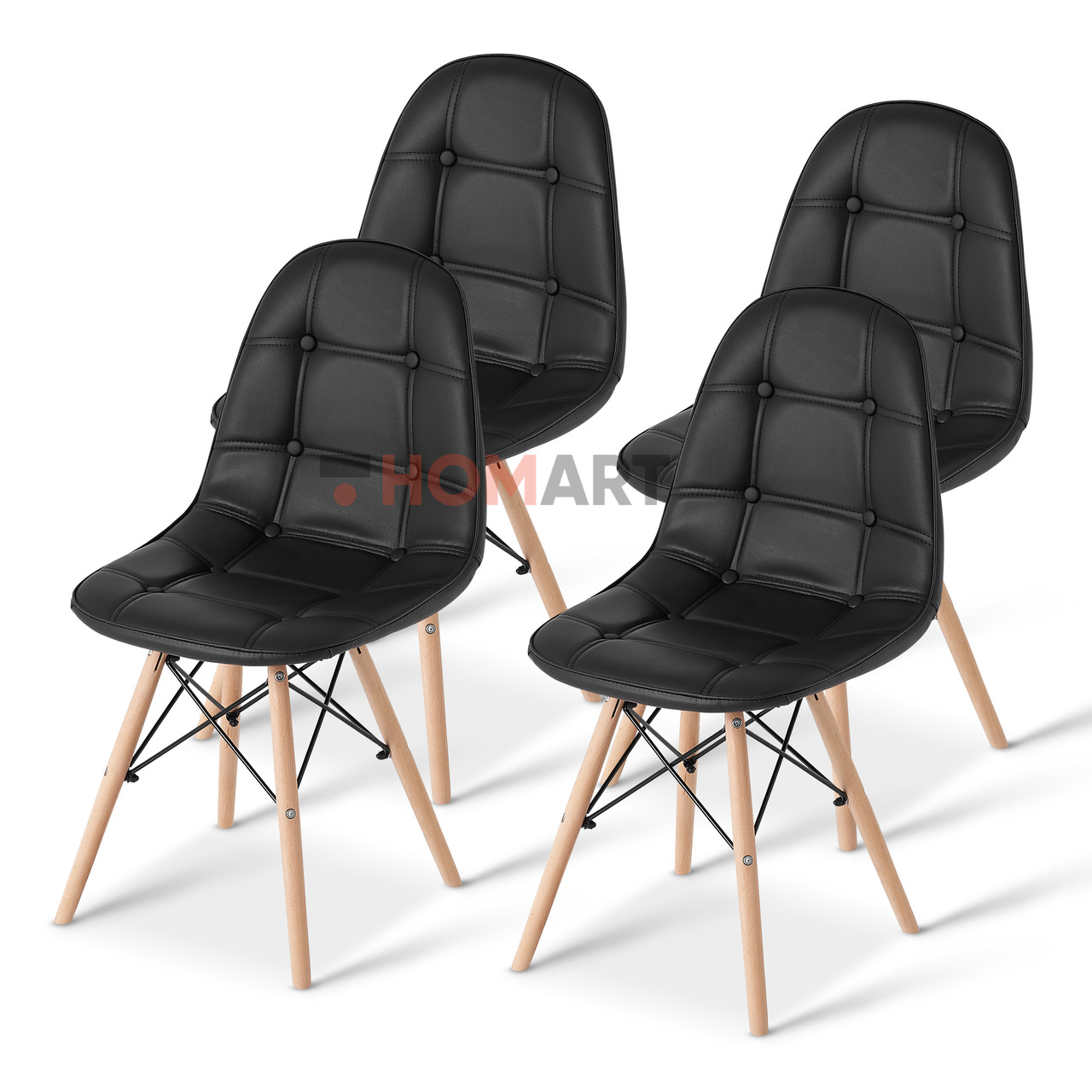 Стільці кухонні набір 4 шт Homart LCM-008B чорний (9380), фото 1