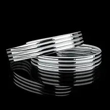 Декоративна накладка DS-R380-08-4S для світильників BIOM DEL-R20-30-4 DIY і SML-R20-50-DIY (4 смужки СРІБЛО), фото 4