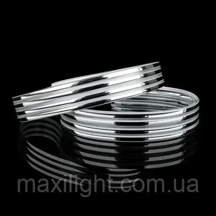 Декоративна накладка  DS-S330-08-4S для світильників BIOM DEL-S21-24-4 DIY, SML-S21-50 DIY (4 смужки СРІБЛО), фото 1