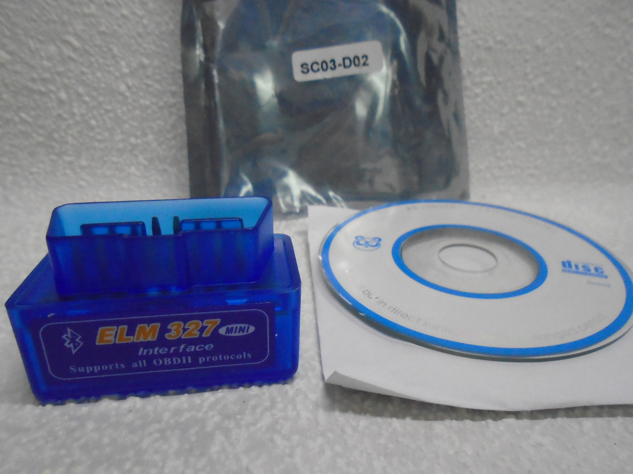 Діагностичний мініадаптер у роз'єм автомобіля, OBD-II ELM 327 Bluetooth