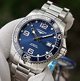 Чоловічі годинники LONGINES L3.782.4.96.6 Hydro Conquest 43 mm Blue Die Automatic Ceramics, фото 2