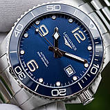 Чоловічі годинники LONGINES L3.782.4.96.6 Hydro Conquest 43 mm Blue Die Automatic Ceramics, фото 4