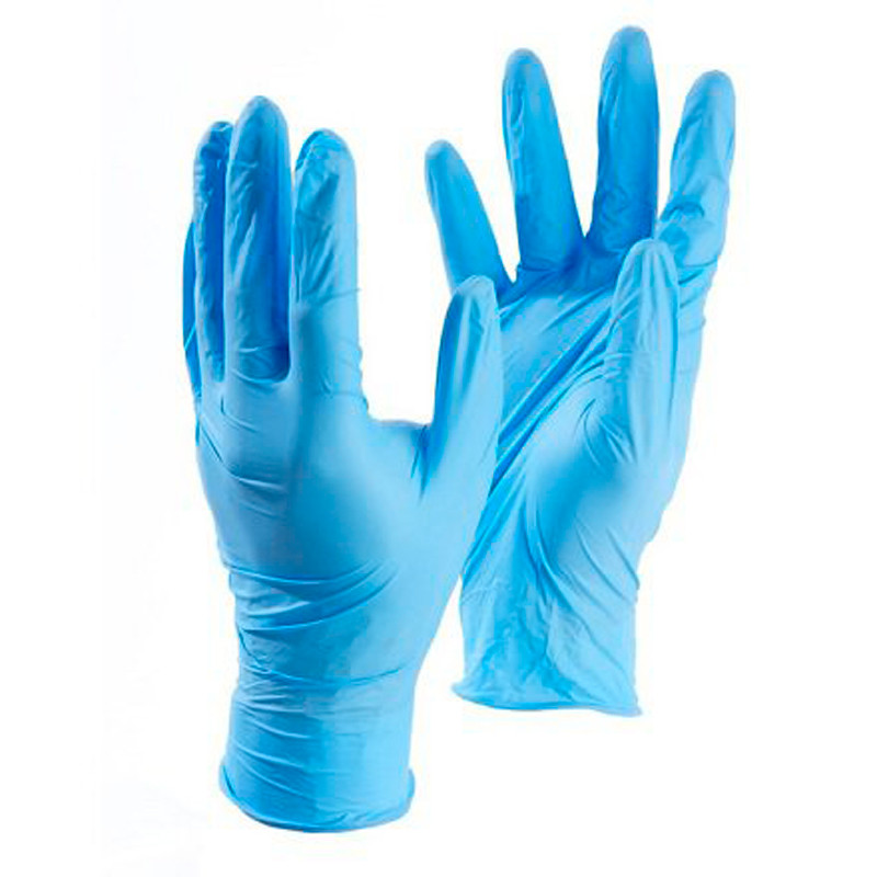 Сині рукавички з нітрилу, текстуровані, розмір L, 4 штуки